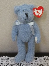 Ty Attic Treasures Bluebeary Fully Jointed Bear CREASED TAG