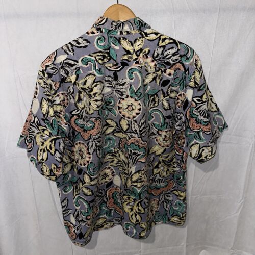Vintage 90s Reyn Spooner Linen Blend Hawaiian Shirt Size Large Colorful AOP - Picture 3 of 14
