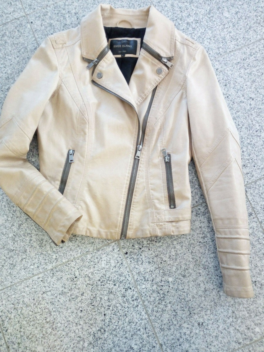♥Lederimitatjacke für Damen von River Island; Gr: 32; Beige