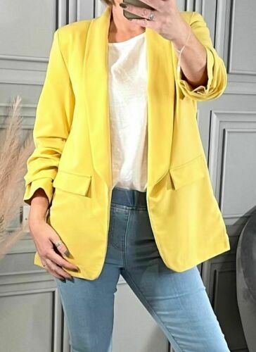 Damen-Blazer mit gerissenem Ärmel und Kragen Freizeit Damen formell Büro Arbeitskleidung Jacke - Bild 38 von 48