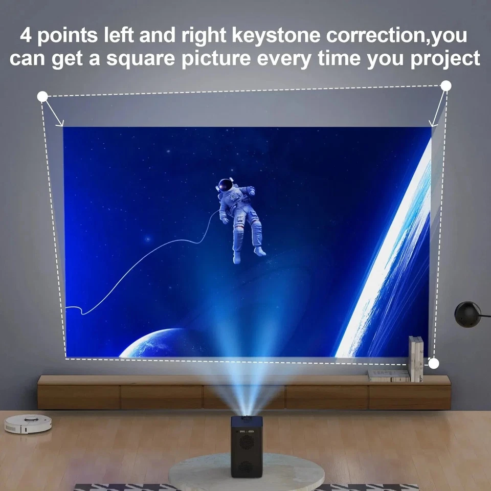 Android WiFi 4K Smart Portable Projector with Bluetooth & 9500L Brightness - Image 2 of 4