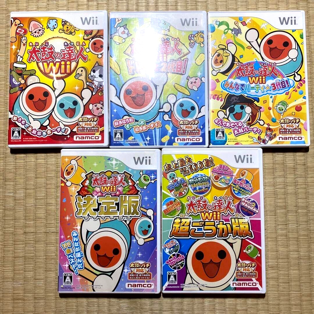 Taiko no Tatsujin Soft 5-piece set Nintendo Wii bargain Rhythm