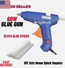 60W Hot Melt Glue Gun Repair Tools Heat Gun with 10x 11mm Glue Sticks Crafts US