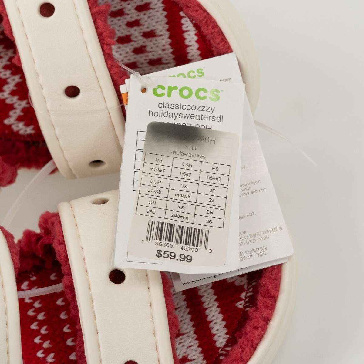 Crocs Classic Cozzzy Holiday Sweater Sandal 209227-90H Multi 