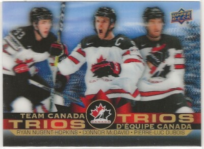 2021-22 Upper Deck Tim Hortons Team Canada Trios Nugent-Hopkins McDavid Dubois