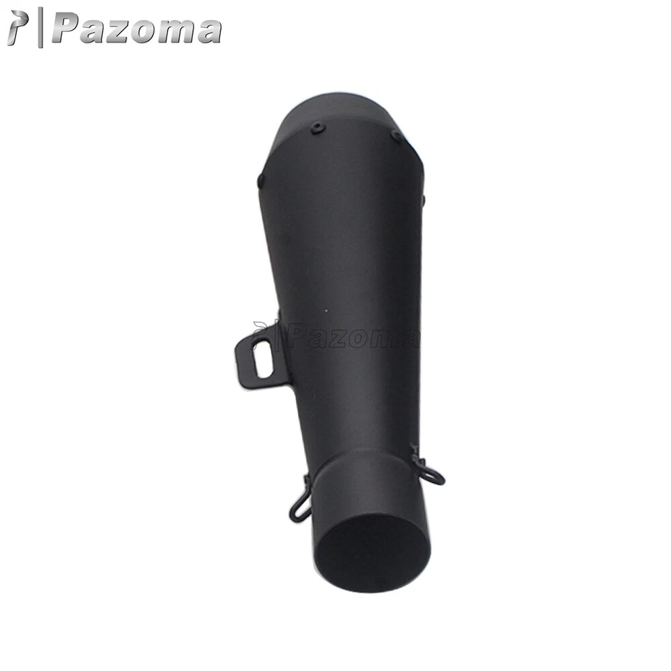 Tubo silenciador de escape negro estilo café racer motocicleta deslizable universal 38-51 mm Foto 4 de 4
