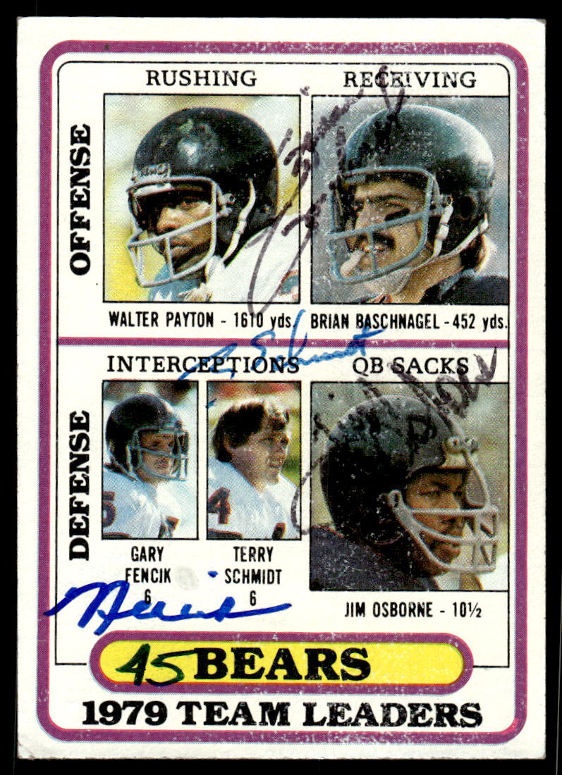 1980 Topps CHICAGO BEARS signed Team Leaders card by