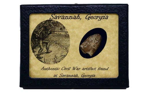 Civil War Bullet Relic from Savannah, Georgia with Display Case and COA