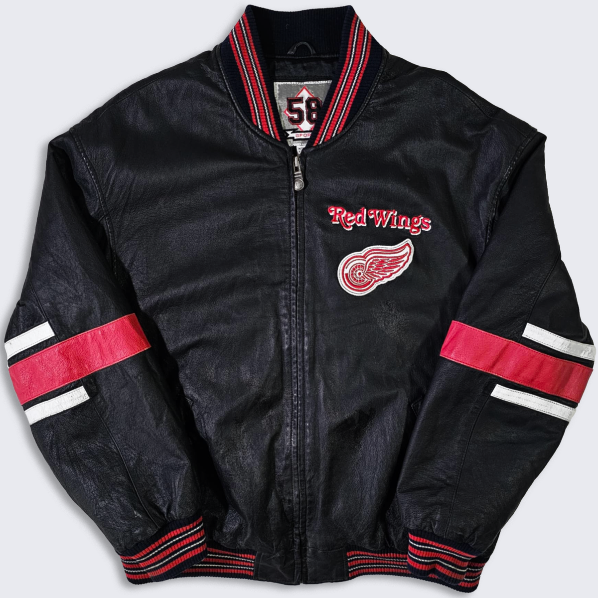 Detroit Red Wings Vintage 90s Leather Varsity Jacket - NHL Detroit Red Wings Vintage 90s Leather Varsity Jacket - NHL