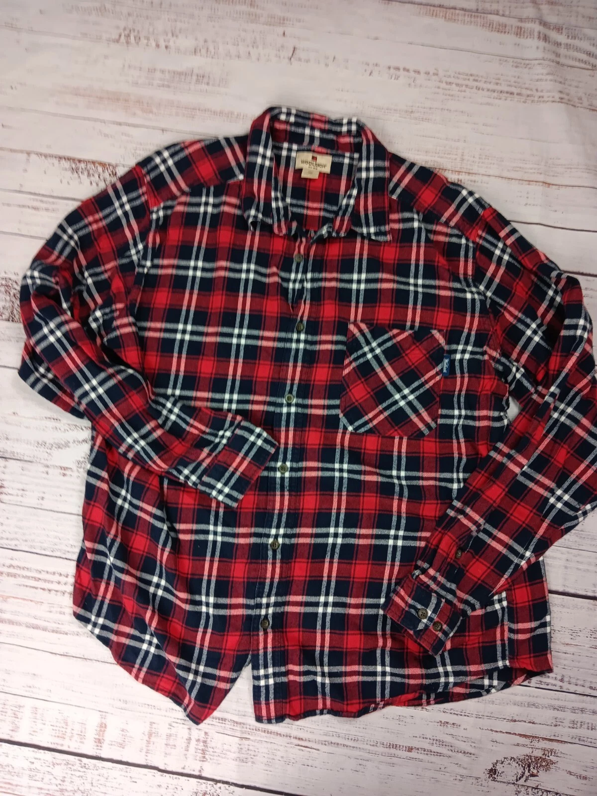 Woolrich Flannel Shirt Men's XXL Multicolor Plaid 100% Cotton Button Down