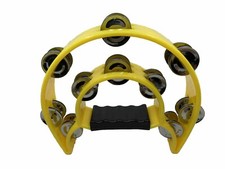 Pandero Amarillo Media Luna Tambourine plastico con metal