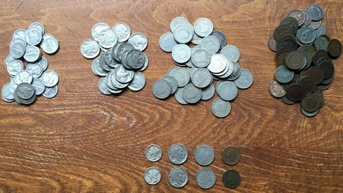 Mercury Dime Lot - Indian Head Cents, Buffalo Nickels, V-Nickels! 8 Coins Total!