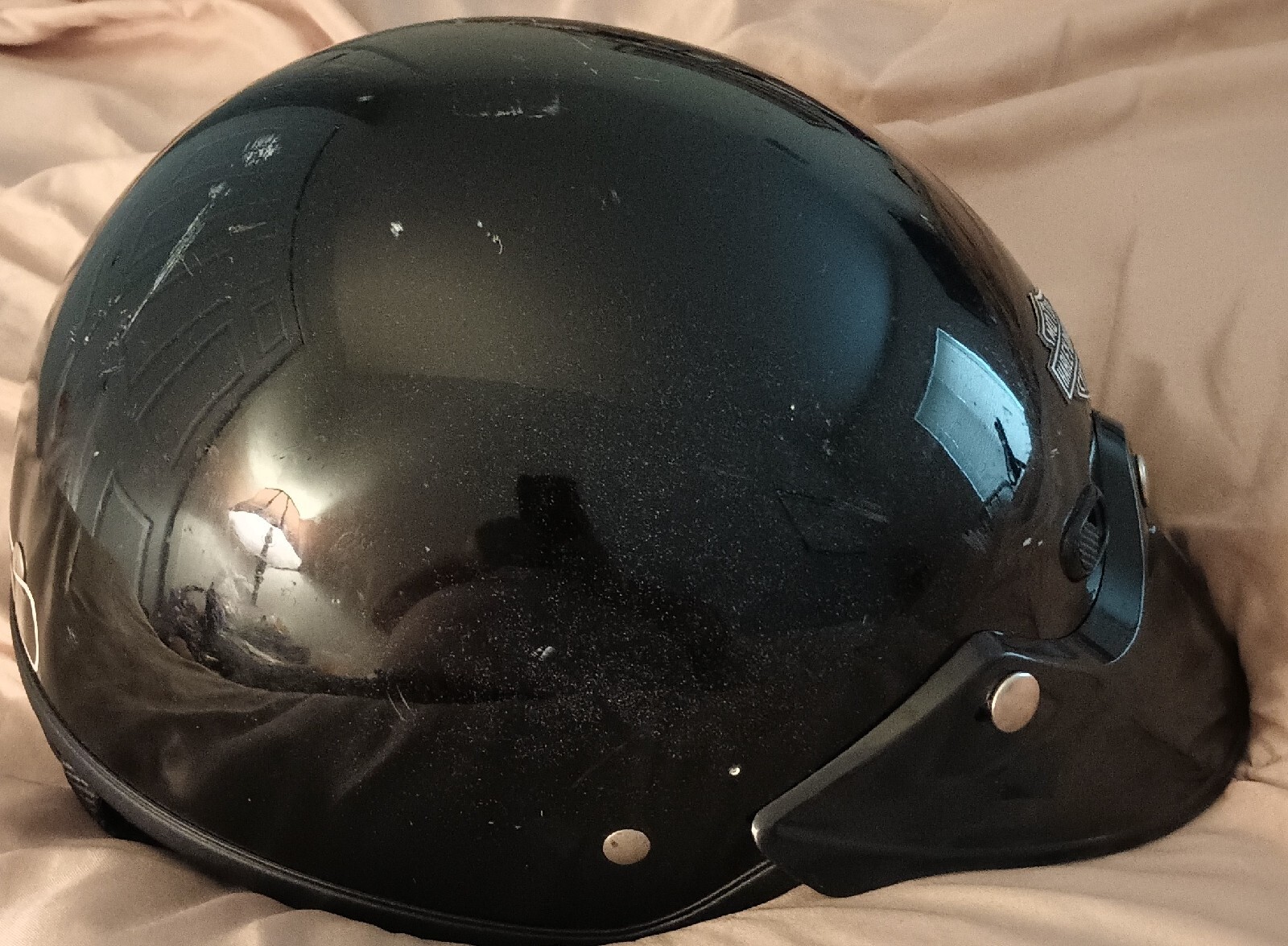 Vtg 1999 Harley Davidson Helmet Shoei STCRUZ Helmet Large L Visor Neck Curtain eBay