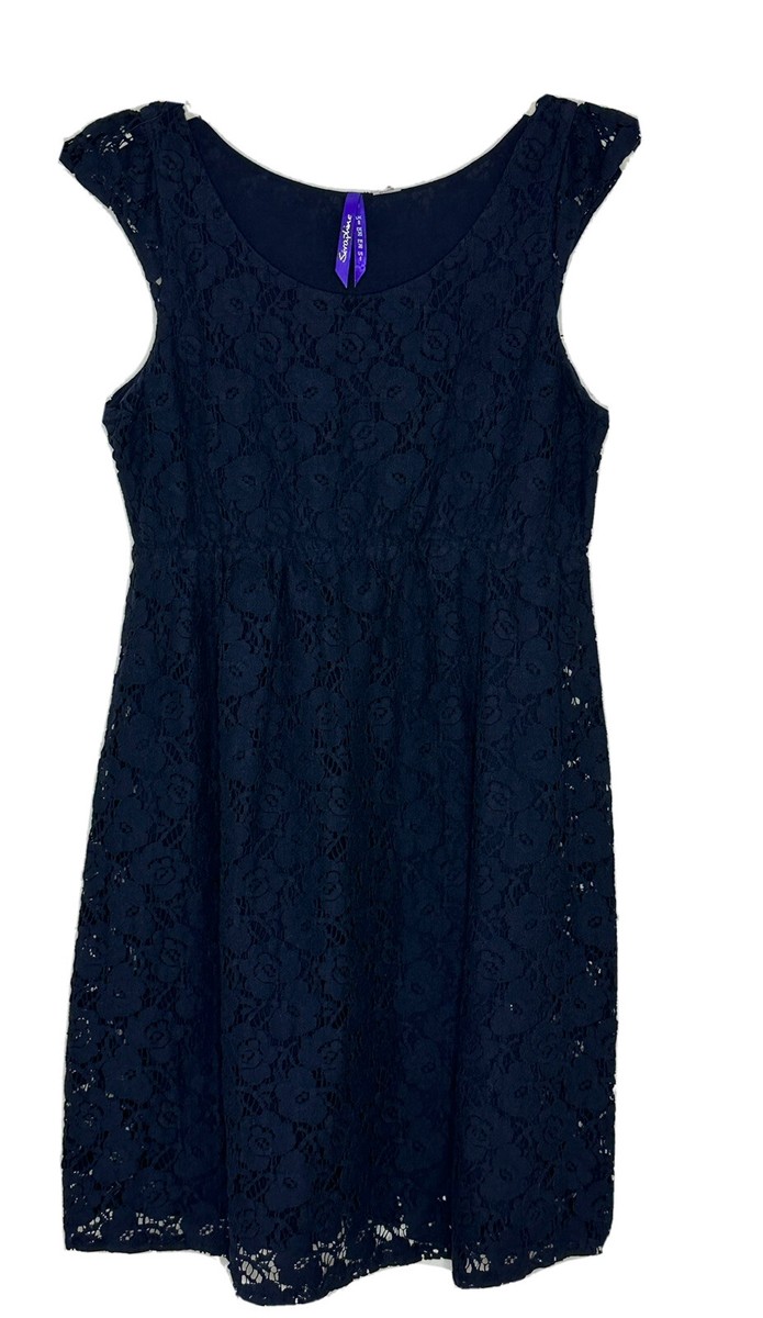cream lace dress casual Lace Wedding Dress | Midi-length Round Neck See-through main image 1