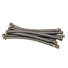 10pack 16inch X 3/8" Comp X 1/2" Fip Faucet Hose Connector Stainless Steel Bra