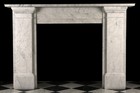 Very Large Victorian Plain Fireplace Surround Italian Carrara Marble Mantle