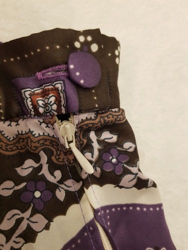 Vintage Skirt Size 10 Purple Geometric Floral Indian Long Maxi Tall Satin Hippy - Picture 11 of 12