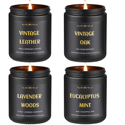 Herrenkerzen 4er-Set Sojawachs 28 oz 200h Brenndauer