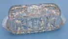 Anchor Hocking Star Of David Cut Crystal Glass Butter Dish With Lid Vintage