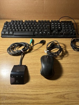 USB Computer Keyboard (No ESC Key), Optical Mouse & Logitech Receiver, 3 Pieces