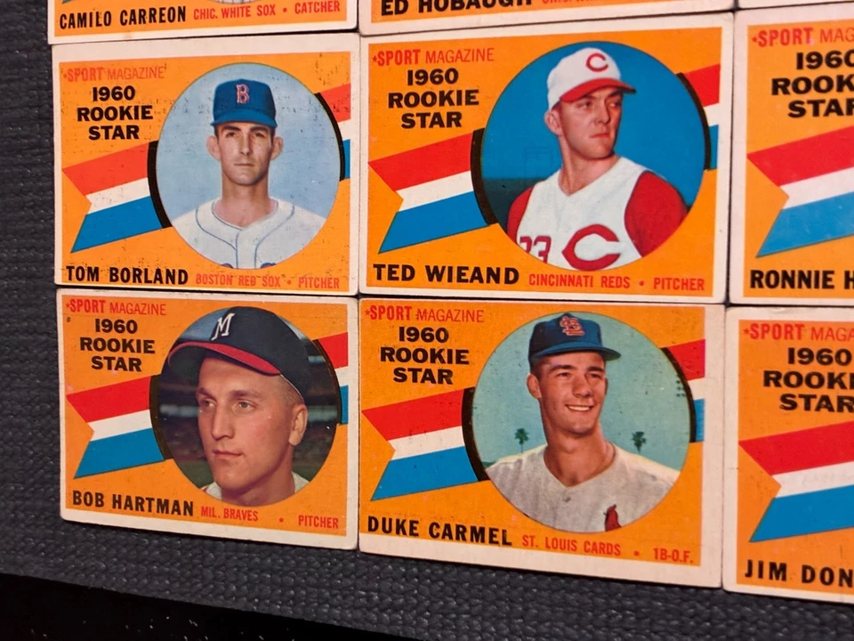 1960 年 Topps 12 张卡体育杂志新秀明星批量 EX/VG 由于胶/蜡树脂 — 第 2/4 张图片
