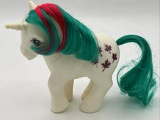 Vintage My Little Pony Gusty G1 Unicorn Maple Leaves White 1984 Hasbro