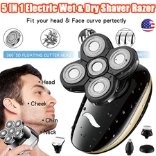 5 IN 1 Electric Wet & Dry Painless Rechargeable Lady Shaver Razor for Women NEW