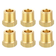 6PCS 1/4" Male NPT x 1/8" FeMale NPT Thread Brass Hex Extension Adapter