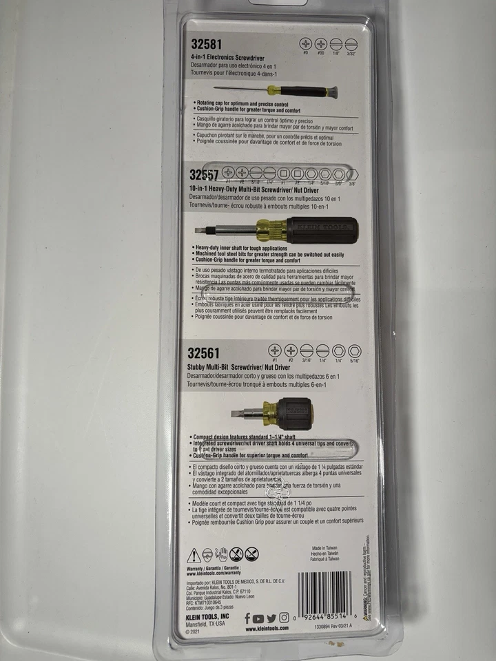 Klein Multi-Bit Screwdriver and Nut Driver Set (3-Piece) - Image 3 of 3