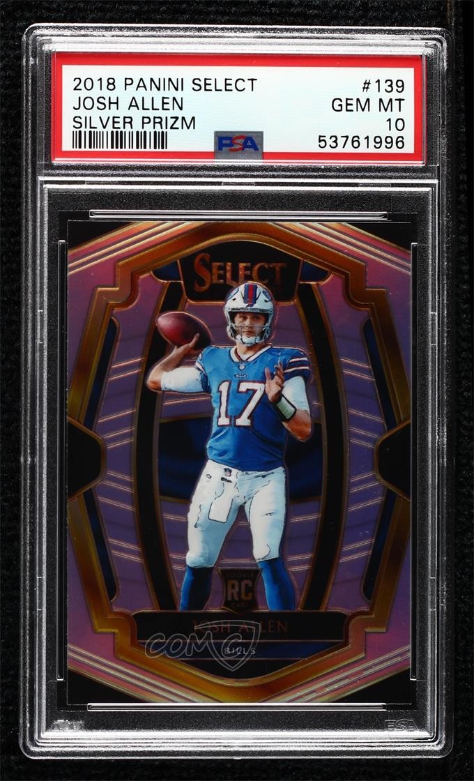 2018 Panini Select Premier Level Silver Prizm Josh Allen #139 PSA 10 GEM MT 18f3
