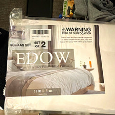 EDOW Set of 2 Bed Pillow Set 18x18 Square White Solid Polyester Fiber Fill