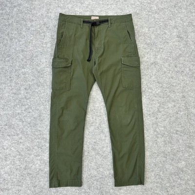 Levi s Cargo Hose Herren W34 L30 Ripstop Grün Tapered Utility Zip Fly Gürtel C75