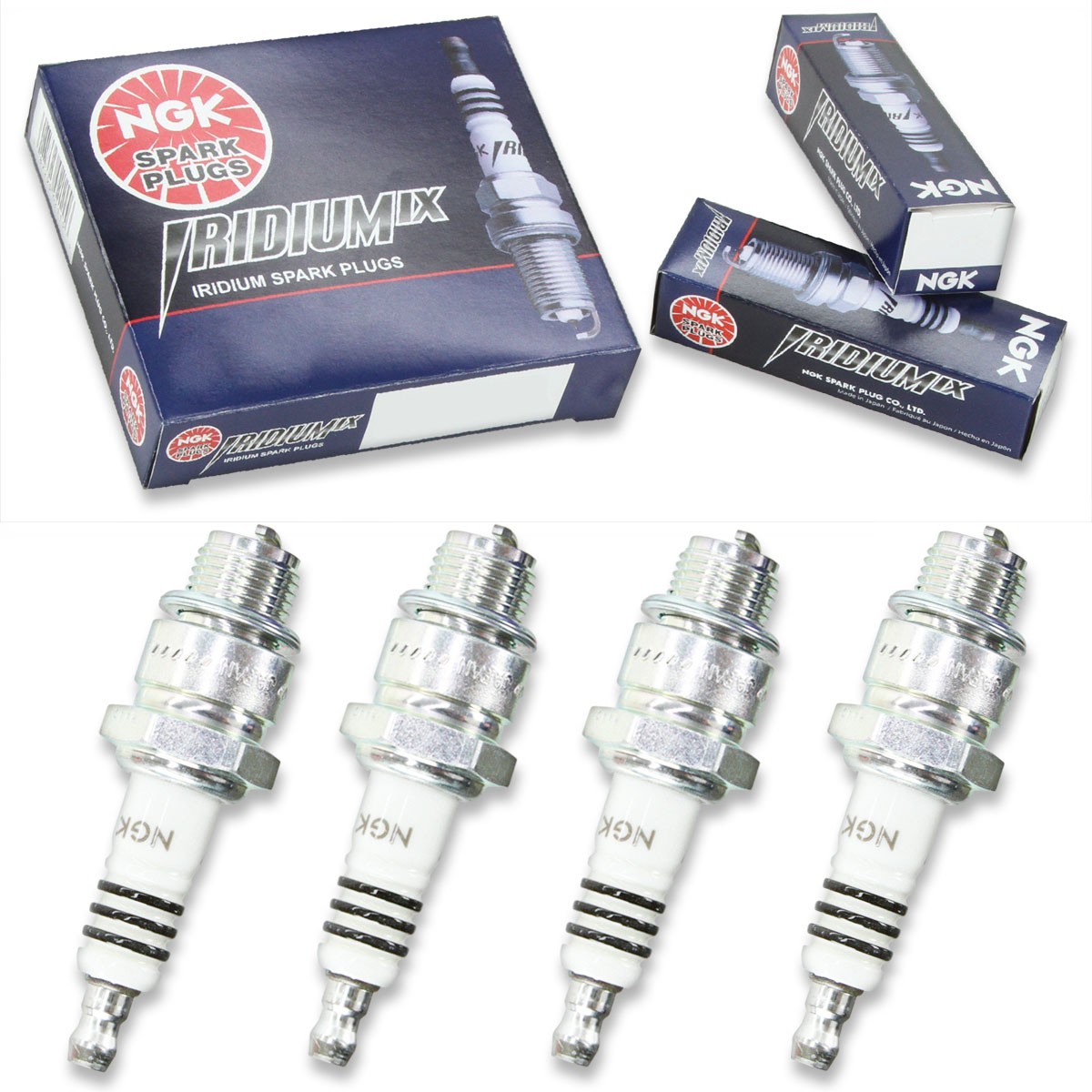 4pcs NGK 3419 Iridium IX BR6HIX Outboard Marine Spark Plug Tune Up Kit Set zx
