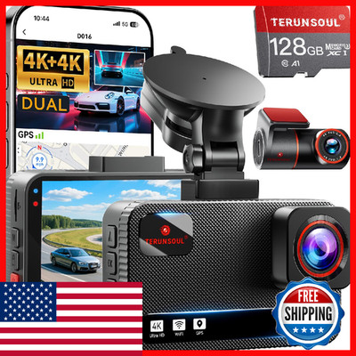 Terunsoul 4K4K Dash Cam Front And Rear 128Gb Card Included 5.8Ghz Wifi Dash