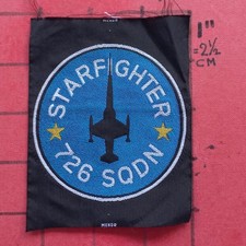 ORIGINAL PATCH DEMARK DANISH AIR FORCE RDAF F-104 STARFIGHTER, WOVEN 726 SQUADRN
