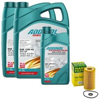 MotoröL Set Addinol 10W-40 Semi Synth 1040 11 Liter + ÖLfilter FüR Mercedes 509