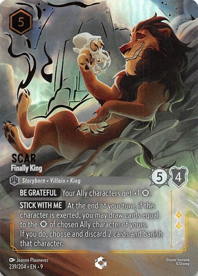 Scar Finally King Enchanged Foil 239/204 Fabled Disney Lorcana 020429