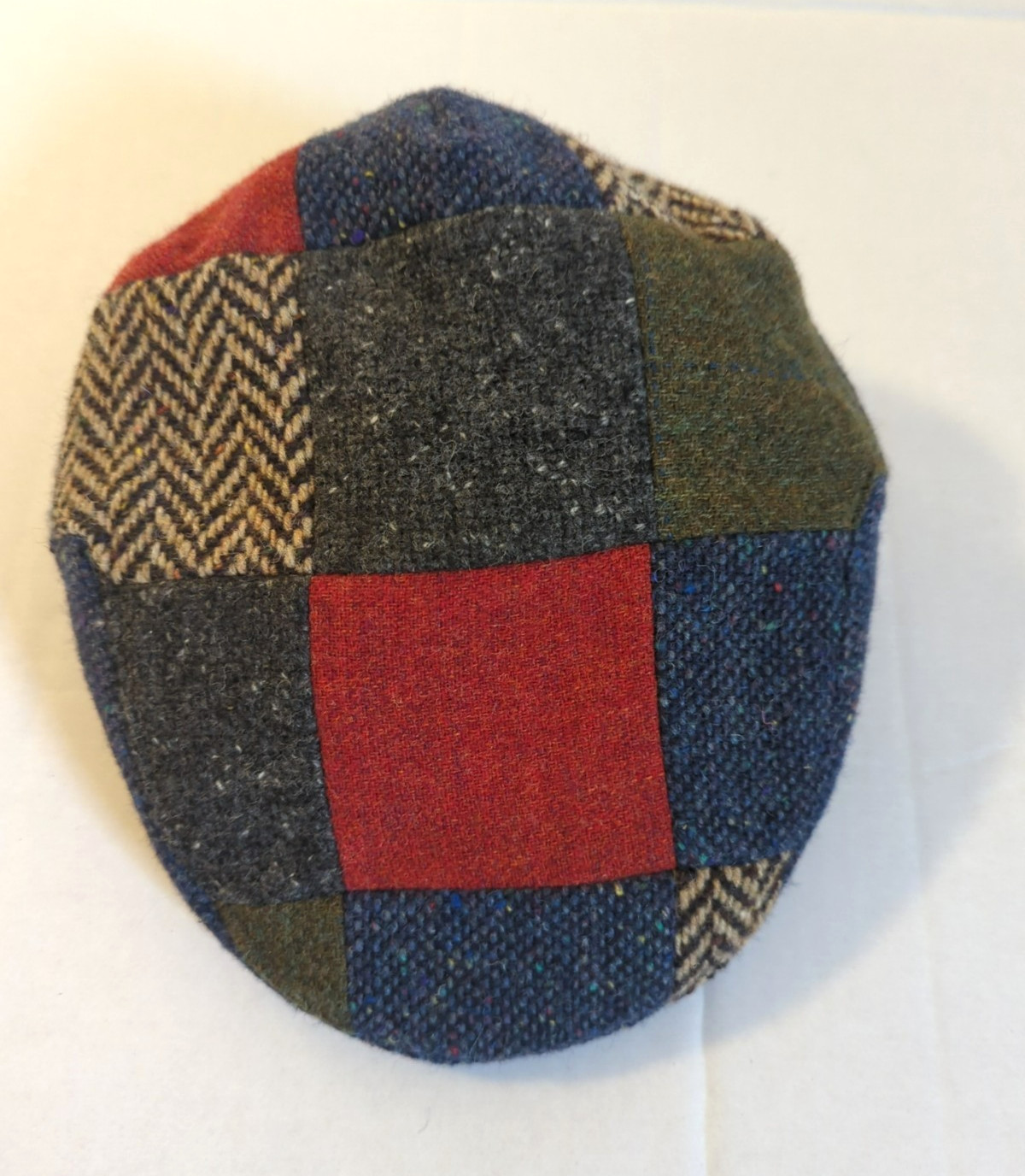 Wool Patchwork Driver Flat Cap Wool M Made in Eur… - image 7