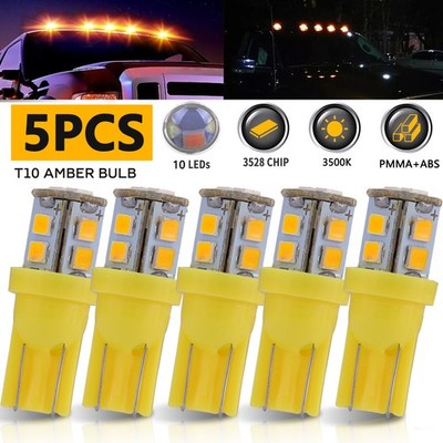 5pc Amber Roof Cab Marker Running Light Bulb For Ford F250 F350 Super Duty 99-16