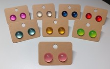 Freestyle Dance Earings 12mm Half Round Pearls, Stud Earings