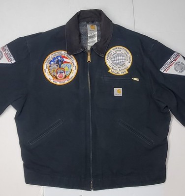 CarharttDetroit Jacket×Union Patch IBEW Vintage '06 Carhartt J01 BLK Detriot Jacket 9/11 Memorial & LIUNA