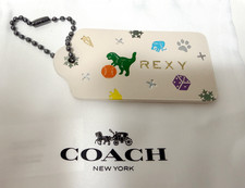 NEW COACH REXY Stamped Large Customized Hangtag White Color Rare Tracking