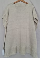Deevo Womens Knitted Poncho Cape Cream One Size