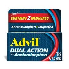Advil Dual Action Coated Caplets 19 Piece Pain Relief with Acetaminophen Ibup...