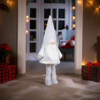 Xl Wichtel 95Cm (120Cm) Nase Leuchtet Gnom Wackelt Deko Figur Weihnachten Weiß