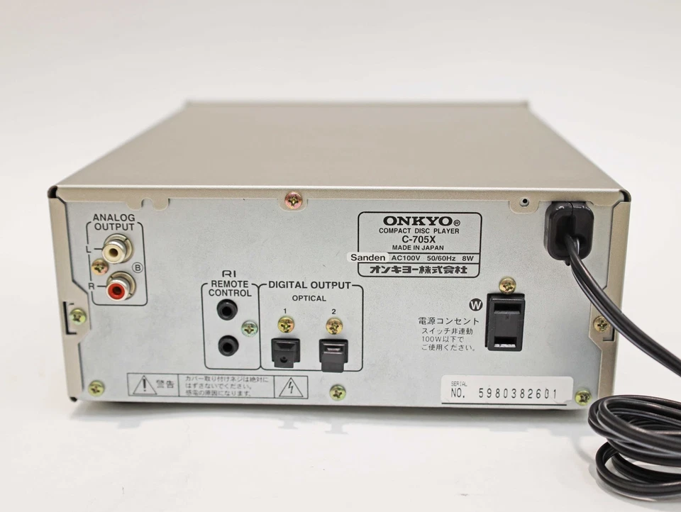 Onkyo C-705X CD Player Stereo Silver DLA Link AC100V Tested Japan Used - Image 4 of 4