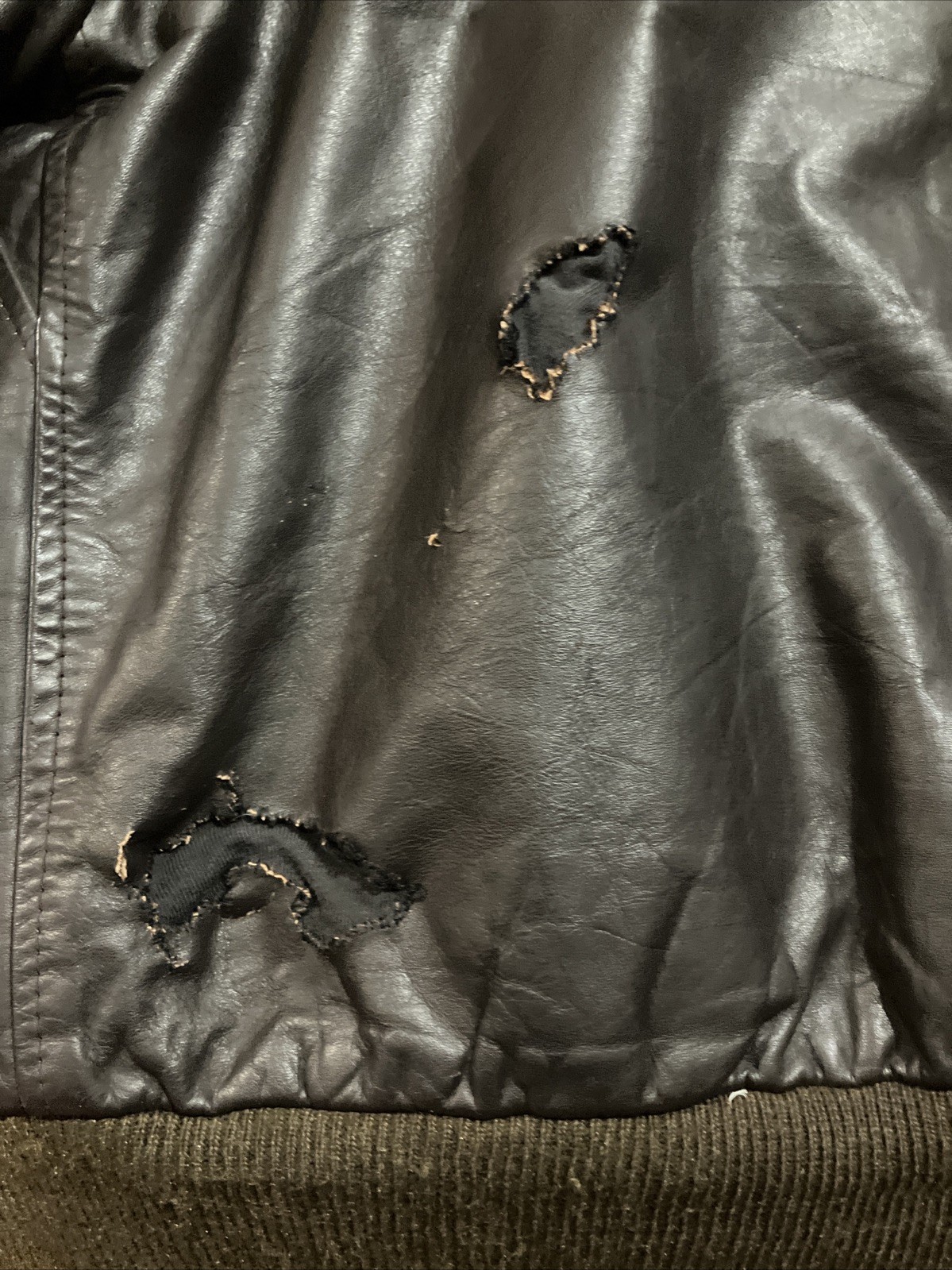 Vintage 70s Leather Pilot Jacket Patchwork Made I… - image 10