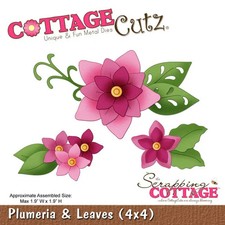 Fustelle Big Shot Sizzix Cottage Cutz 4x4 Plumeria & Leaves