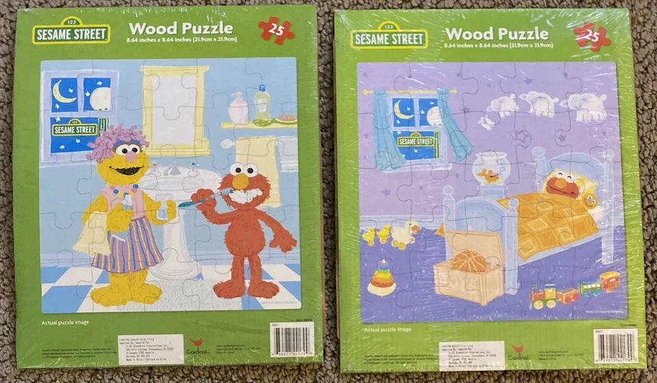 Nuevo rompecabezas de madera Sesame Street Workshop 2011 25 piezas 8,64 pulgadas x 8,64 pulgadas Elmo (2) Foto 2 de 2