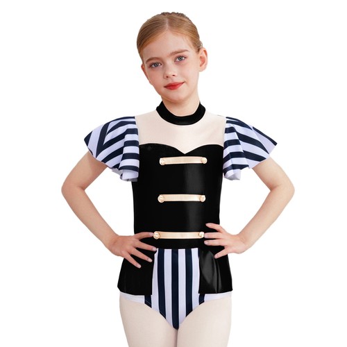 Kids Girl Halloween Circus Showman Cosplay Outfit Sparkle Dance Bodysuit Costume - Picture 58 of 90